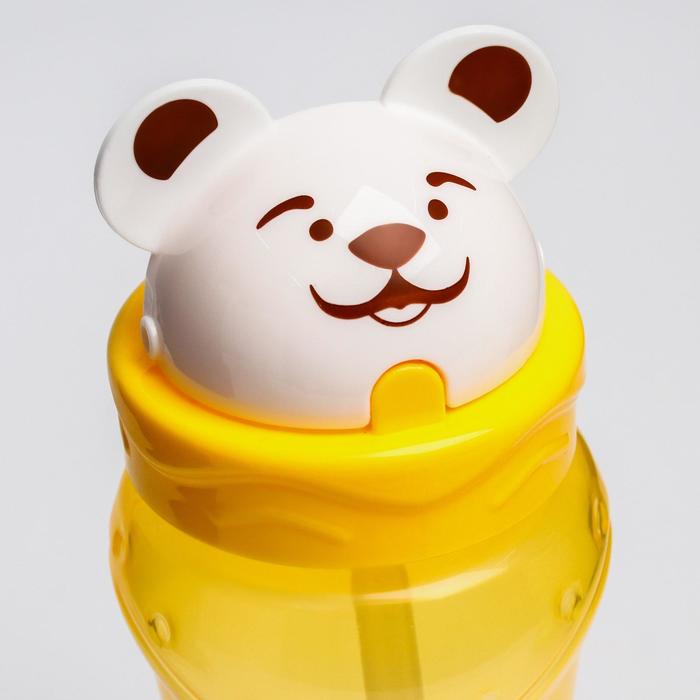 Поильник с трубочкой «Мишка», 300 мл, от 9 мес., цвета МИКС