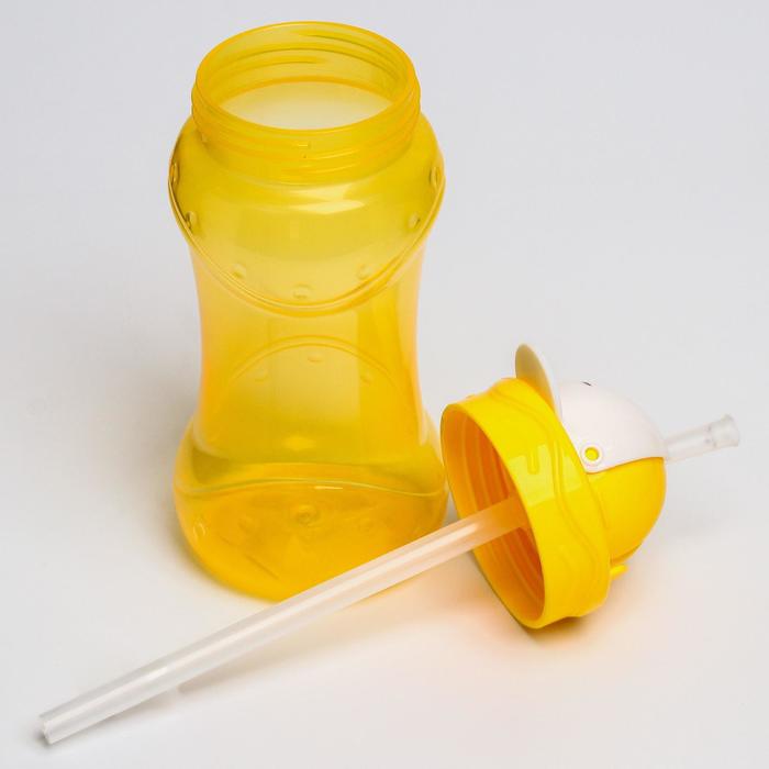 Поильник с трубочкой «Мишка», 300 мл, от 9 мес., цвета МИКС