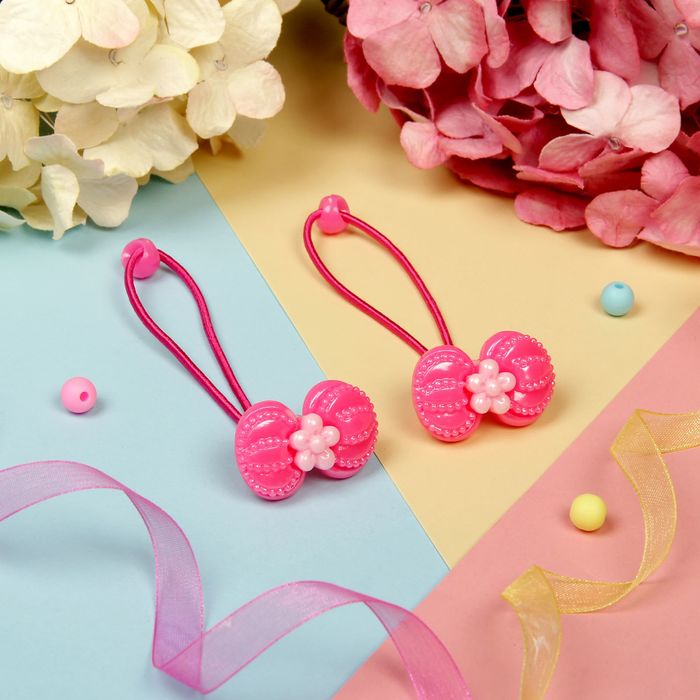 Резинка для волос "Глянец полоса" бантик (цена за пару)