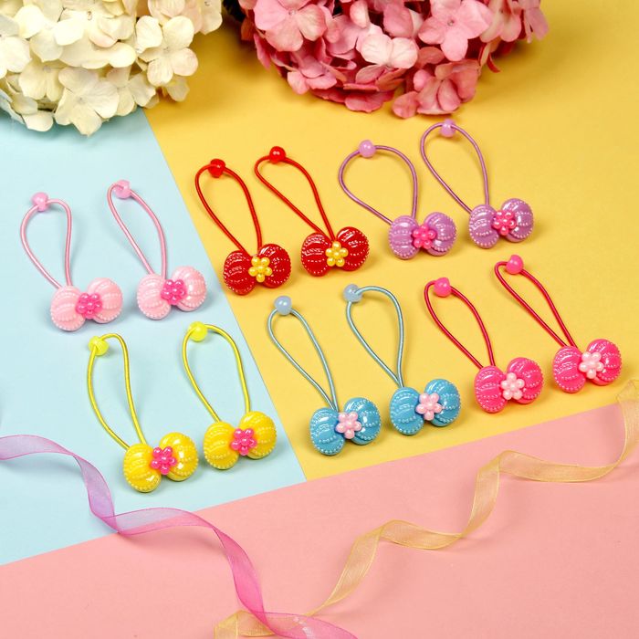 Резинка для волос "Глянец полоса" бантик (цена за пару)