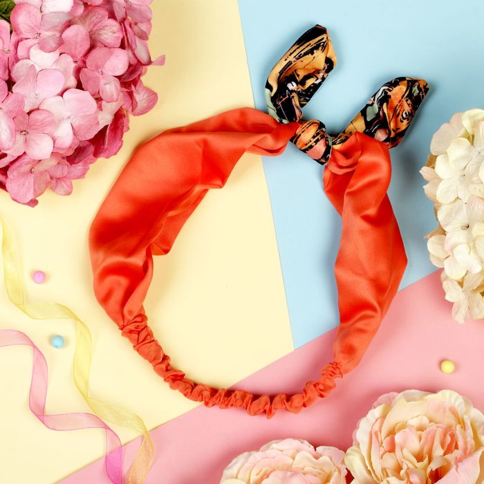 Повязка для волос "Элит", двухцветная, бабочки