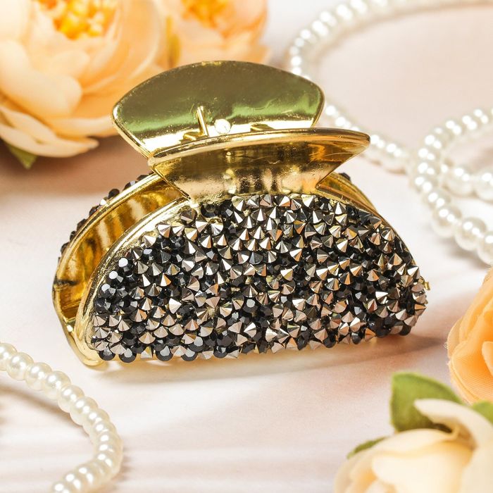 Краб для волос "Манифик" 5,5 см напыление золото