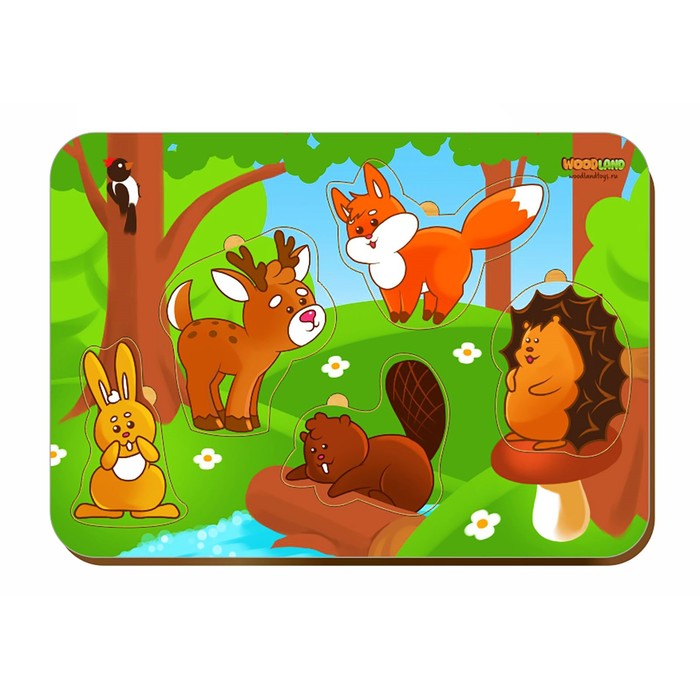 Рамка-вкладыш деревянная "Лесные друзья"