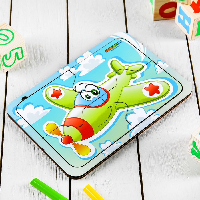 Пазл деревянный простой  "Самолетик"