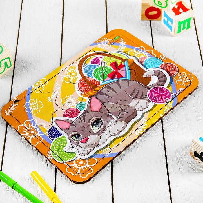 Пазл деревянный простой  "Кошечка"