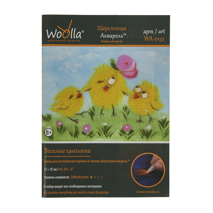 Набор для изготовления картин из шерсти Woolla "Веселые цыплята"