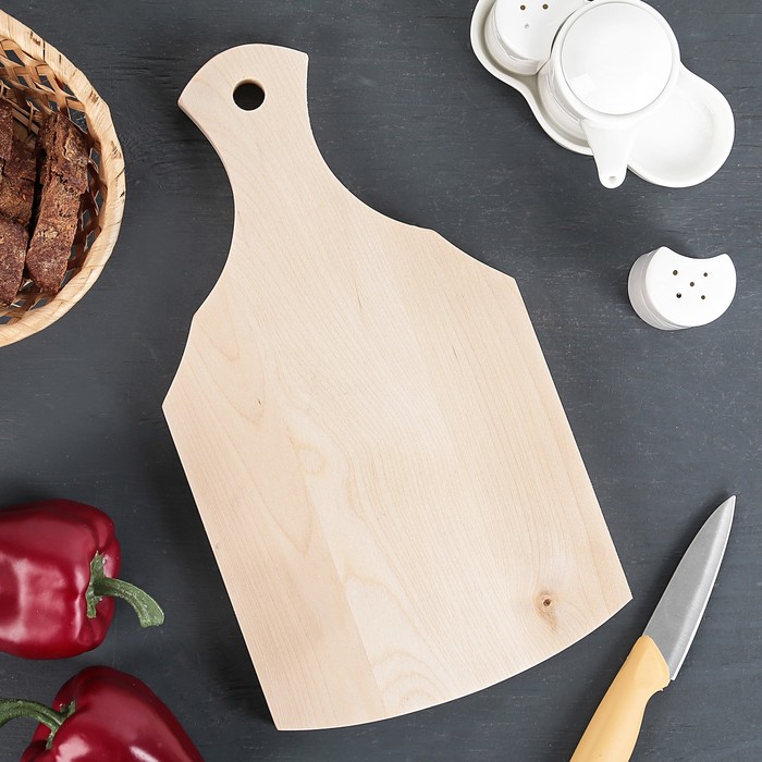 Доска разделочная 35х19х2 см, фигурная, берёза