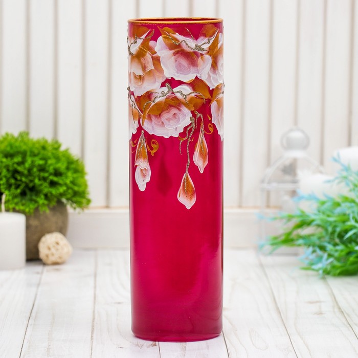 Ваза "Соцветие", бордовая