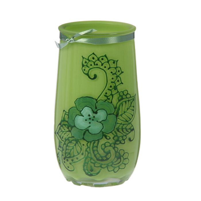 Ваза "Затейливые цветы", зелёная