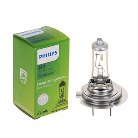 Лампа автомобильная Philips, LongLife EcoVision, H7, 12 В, 55 Вт, PX26d