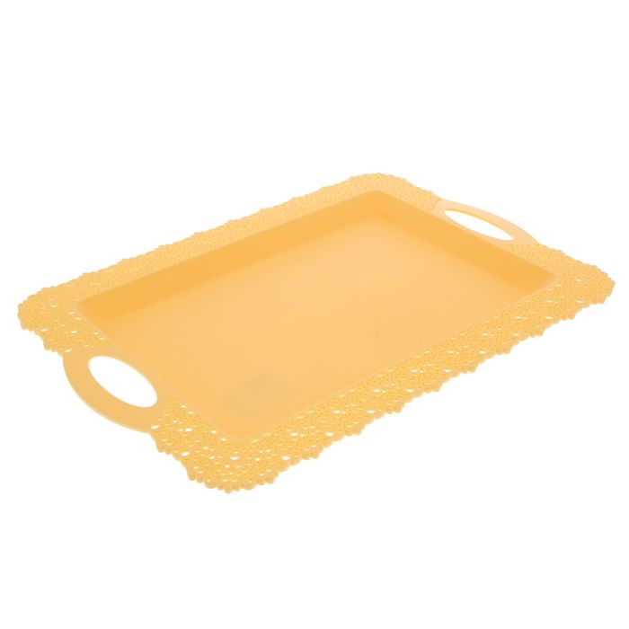 Поднос 30,5х43 см "Ажур", цвет желтый