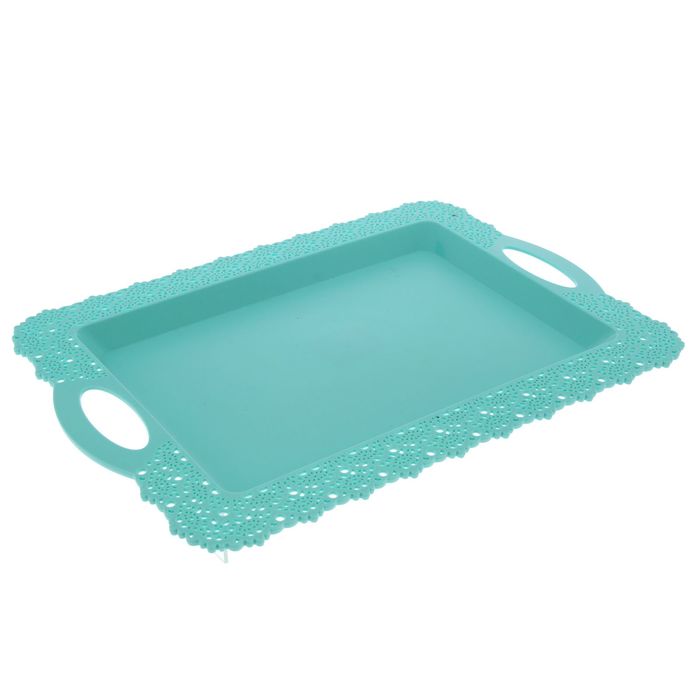 Поднос 30,5х43 см "Ажур", цвет аквамарин