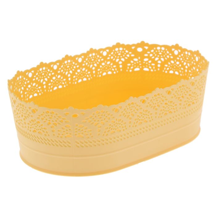 Ваза для хлеба и фруктов 22 см "Ажур", цвет банановый