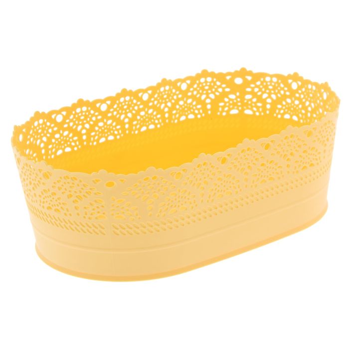 Ваза для хлеба и фруктов 28 см "Ажур", цвет банановый