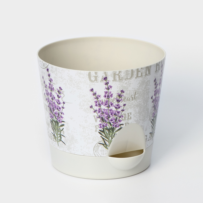 Кашпо 0,8 л d=12 см "Ника Деко" с прикорневым поливом, цвет лаванда