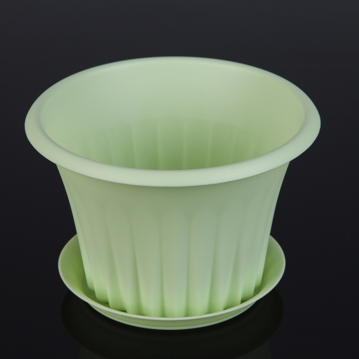 Кашпо d=14 см "Кэрол" с подставкой, цвет мята