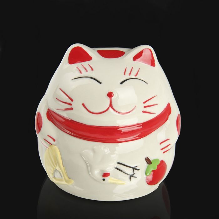 Копилка керамика "Манэки-нэко толстячок" МИКС 8,5х8,5х8,5 см