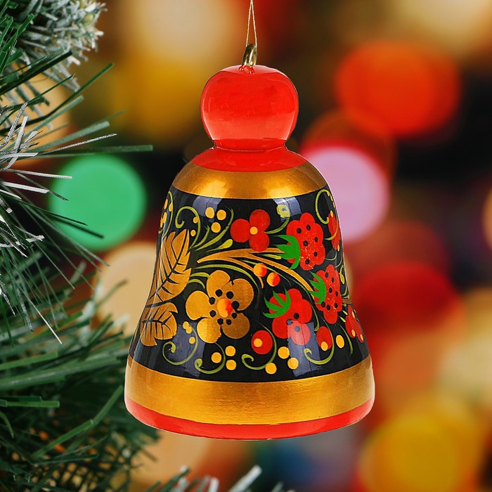 Новогодняя игрушка "Колокольчик" 6х4,5 см