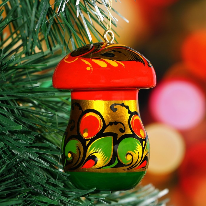 Ёлочная игрушка "Грибок" 5.5х4,5 см