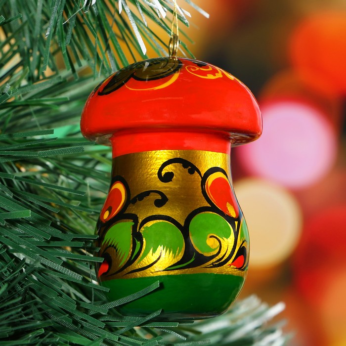 Ёлочная игрушка "Грибок" 5.5х4,5 см