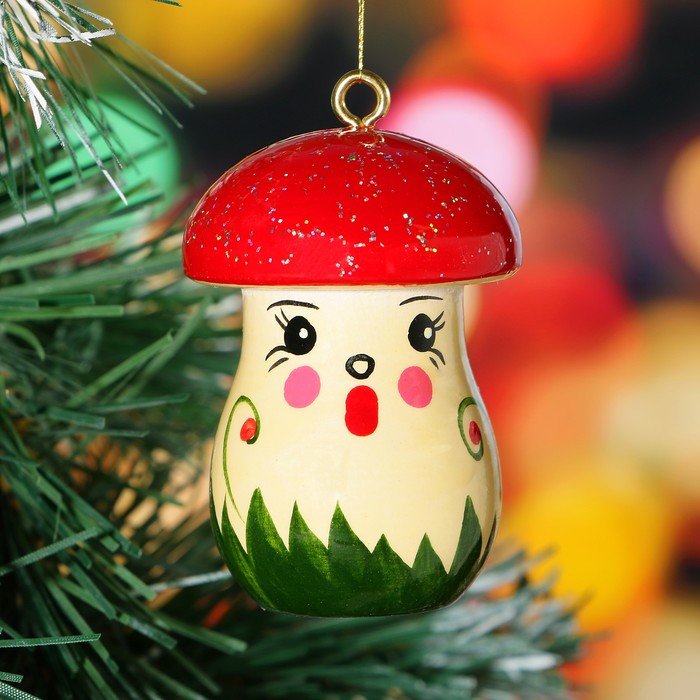 Ёлочная игрушка "Грибок" 5,5х4,5 см