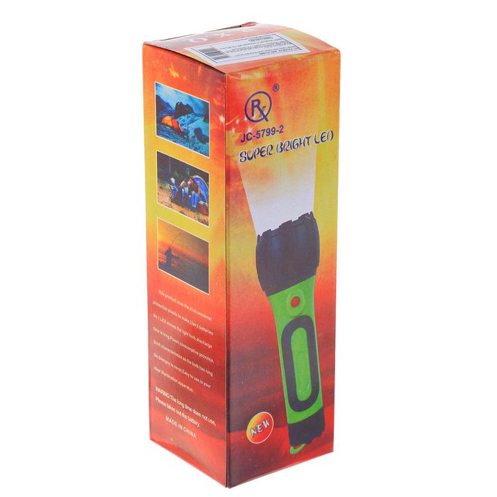 Фонарь 1 диод, овал, подвес, 2D бат., микс, 19.5х6х6 см