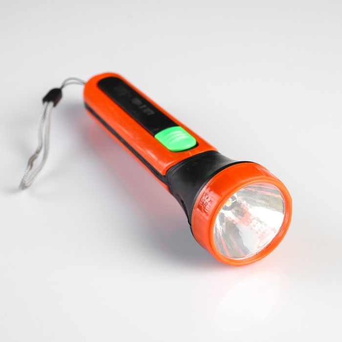 Фонарь 1 диод, классика, ребристые бока, 2АА бат., микс, 16х4.5х4.5 см