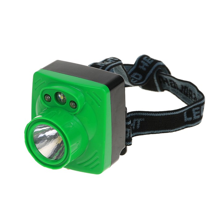 Фонарик налобный, 4 диода, 3 АА, микс, 6х6.5х6 см