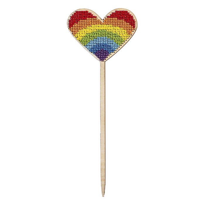 Набор для изготовления топпера "Сердечко" с бисером, 8х21,5 см