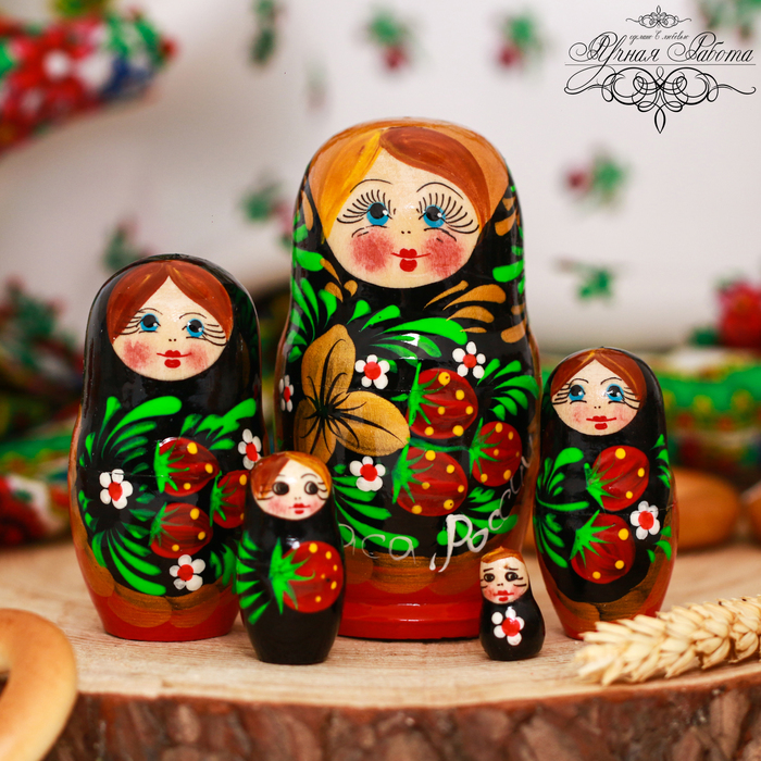 Матрёшка 5-ти кукольная "Хохлома. Краса России"