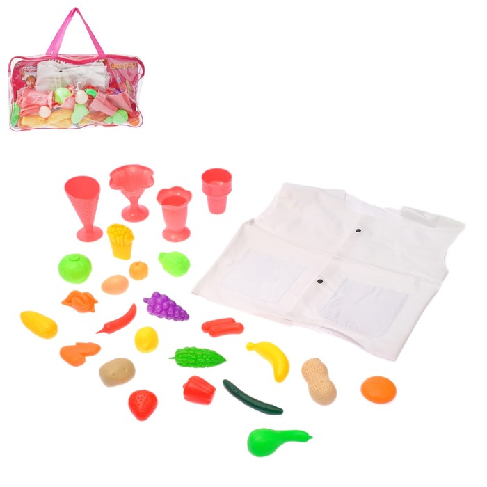 Игровой набор "Повар", продукты, посудка, халат