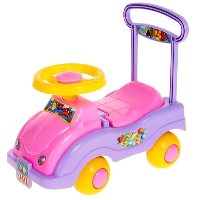 Толокар-автомобиль для девочек, с гудком-пищалкой игрушка автомобиль для прогулок технок с гудком пищалкой микс