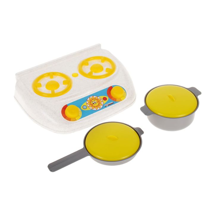 Детский кухонный набор "Плита газовая, кастрюля, сковорода"