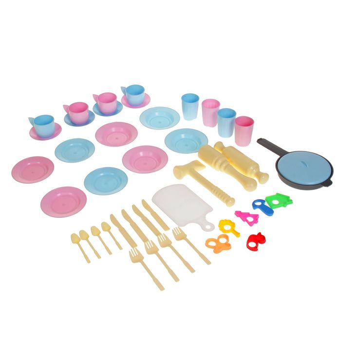 Сервировочный стол с набором посуды, МИКС