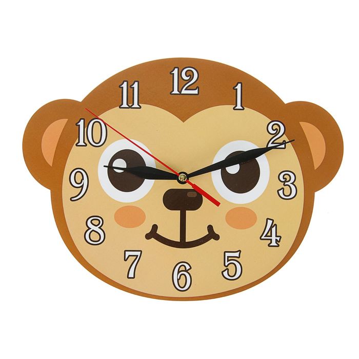 Часы "Обезьянка" детские, фигурные, Ø 25 см