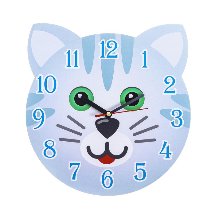 Часы "Котенок" детские, фигурные, Ø 25 см