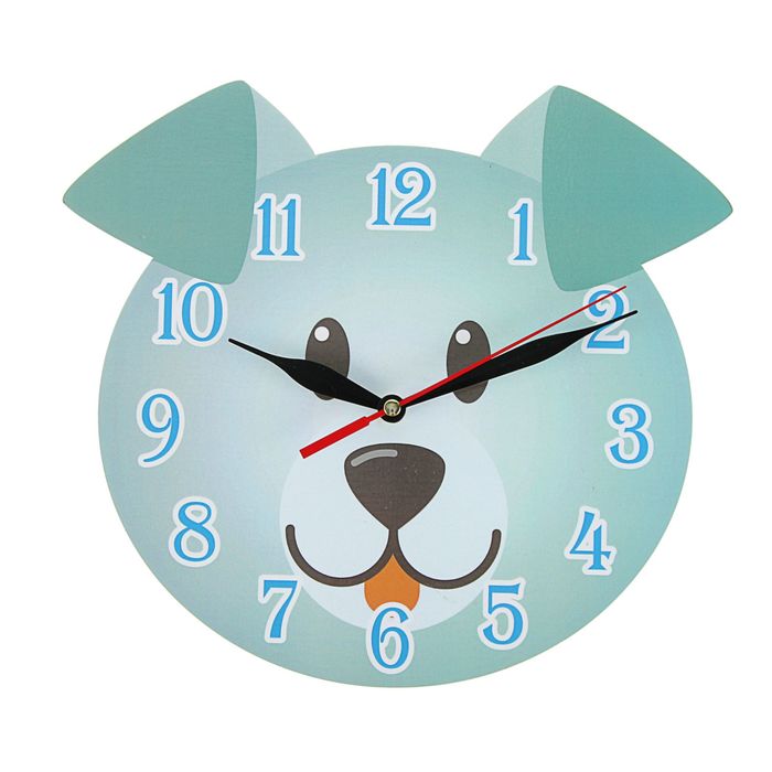Часы "Щенок" детские, фигурные, Ø 25 см