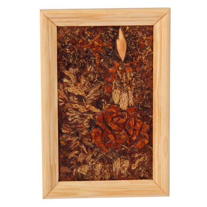 Мини панно из кедропласта "Свеча" 15х23 см