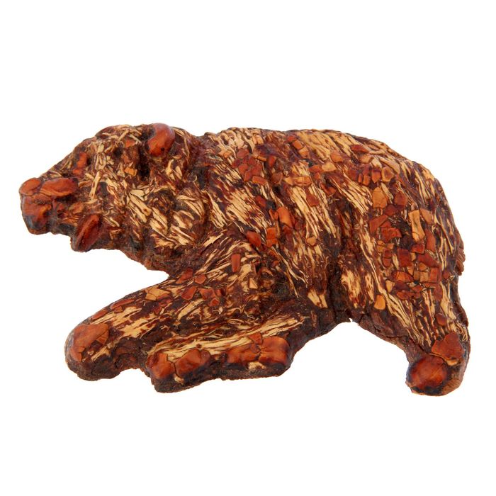 Сувенир из кедропласта на магните "Медведь" малый 5x7 см