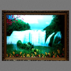 

Световая картина "Водопад и цветы" 60*50 см