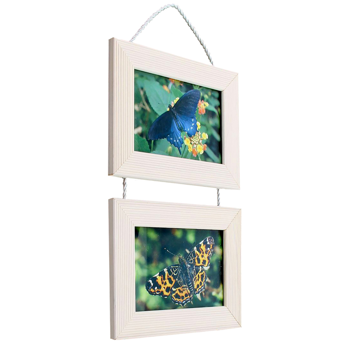 Фоторамка на 2 фото 10х15 подвесная, белая