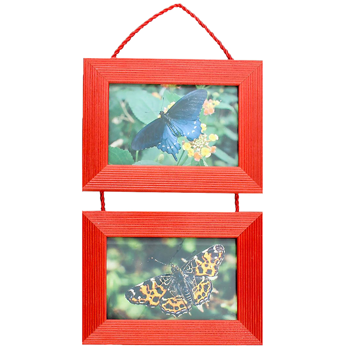 Фоторамка на 2 фото 10х15 подвесная, красная