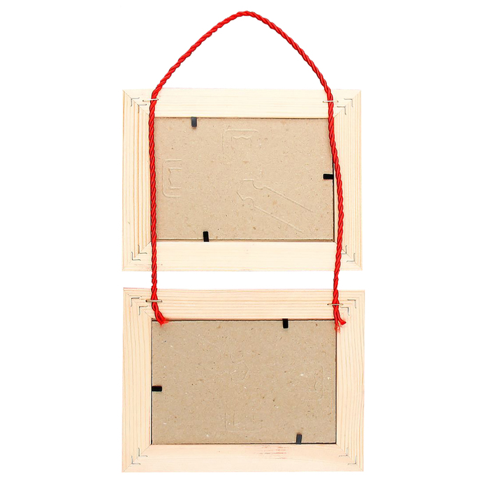 Фоторамка на 2 фото 10х15 подвесная, красная