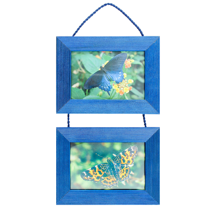 Фоторамка на 2 фото 10х15 подвесная, синяя