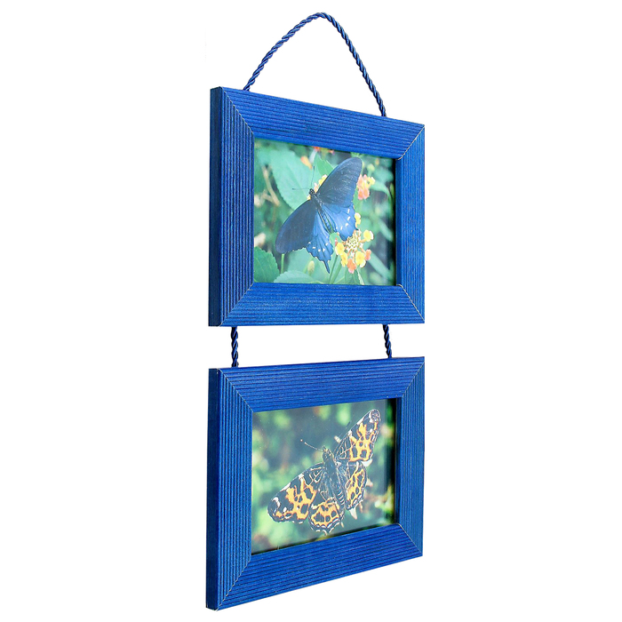 Фоторамка на 2 фото 10х15 подвесная, синяя
