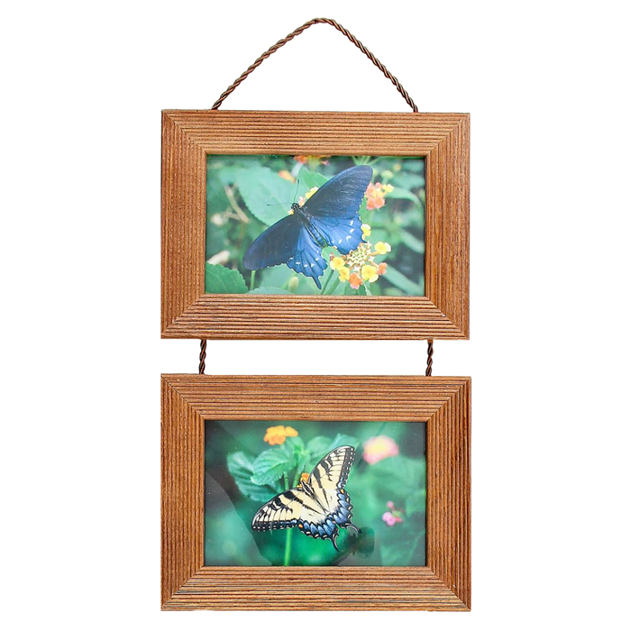 Фоторамка на 2 фото 10х15 подвесная, орех