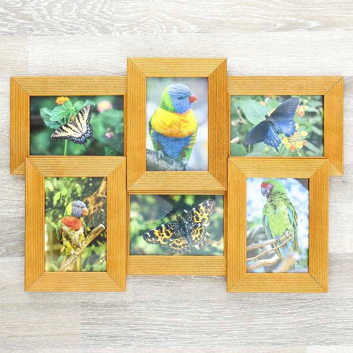 Фоторамка на 6 фото 10х15 см, клён