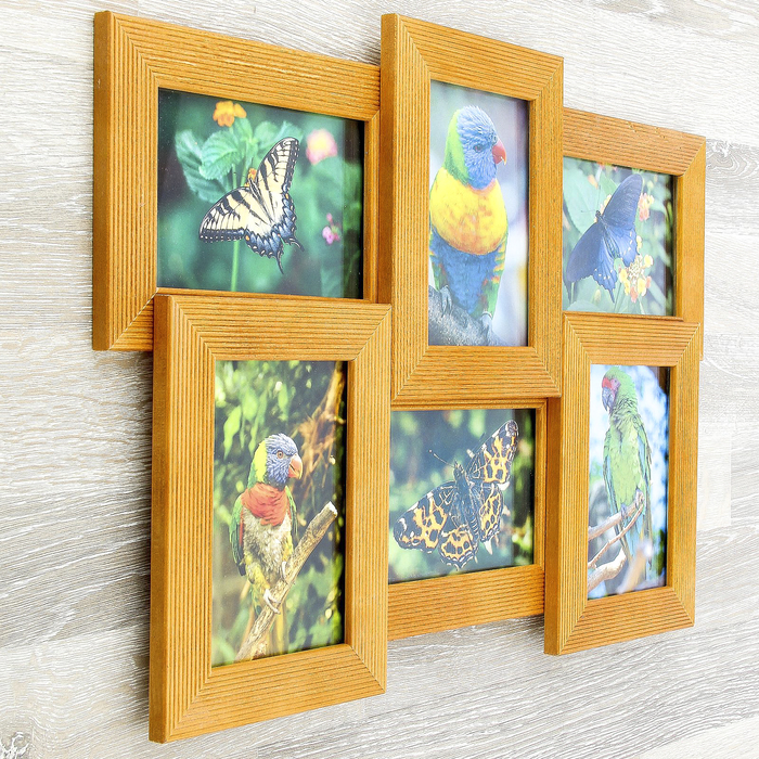 Фоторамка на 6 фото 10х15 см, клён