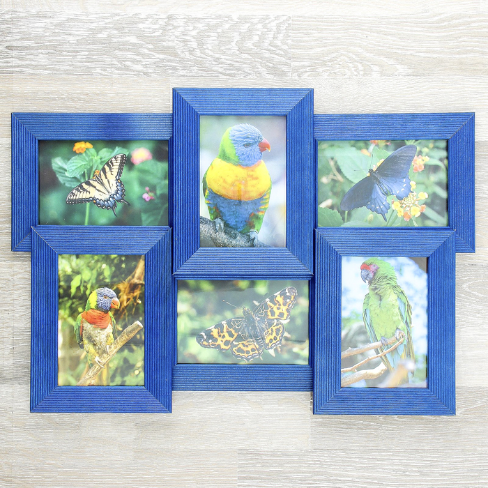 Фоторамка на 6 фото 10х15 см, синяя