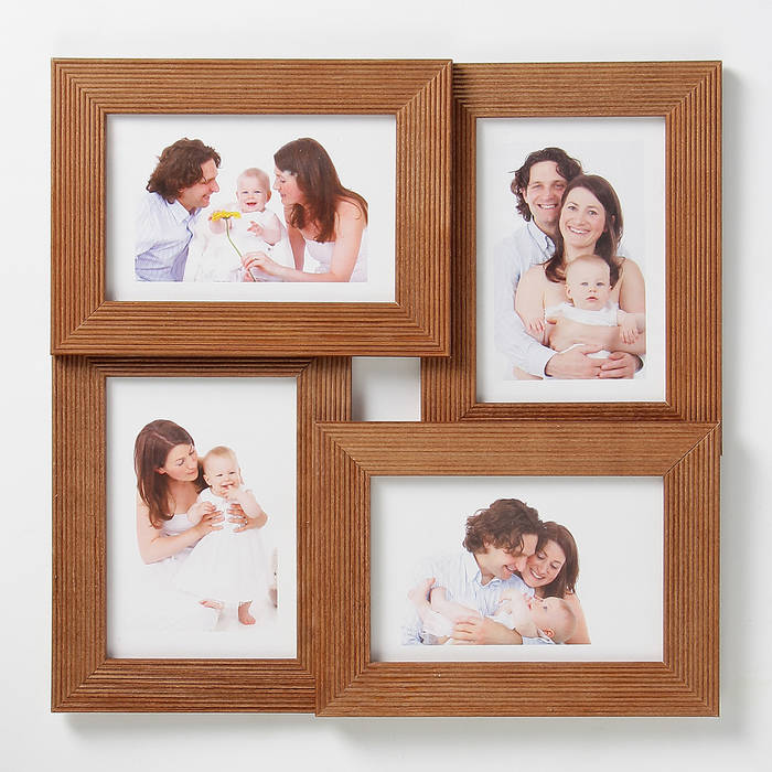 Фоторамка на 4 фото 10х15 см, орех